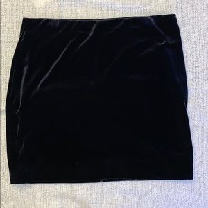 Express Black Velvet Skirt